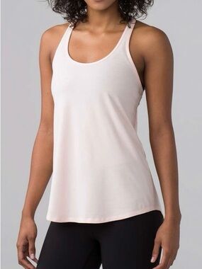 LULULEMON Butter Pink Tech Mesh Singlet Coolmax Loose Fit Active Tank Top Sz 10